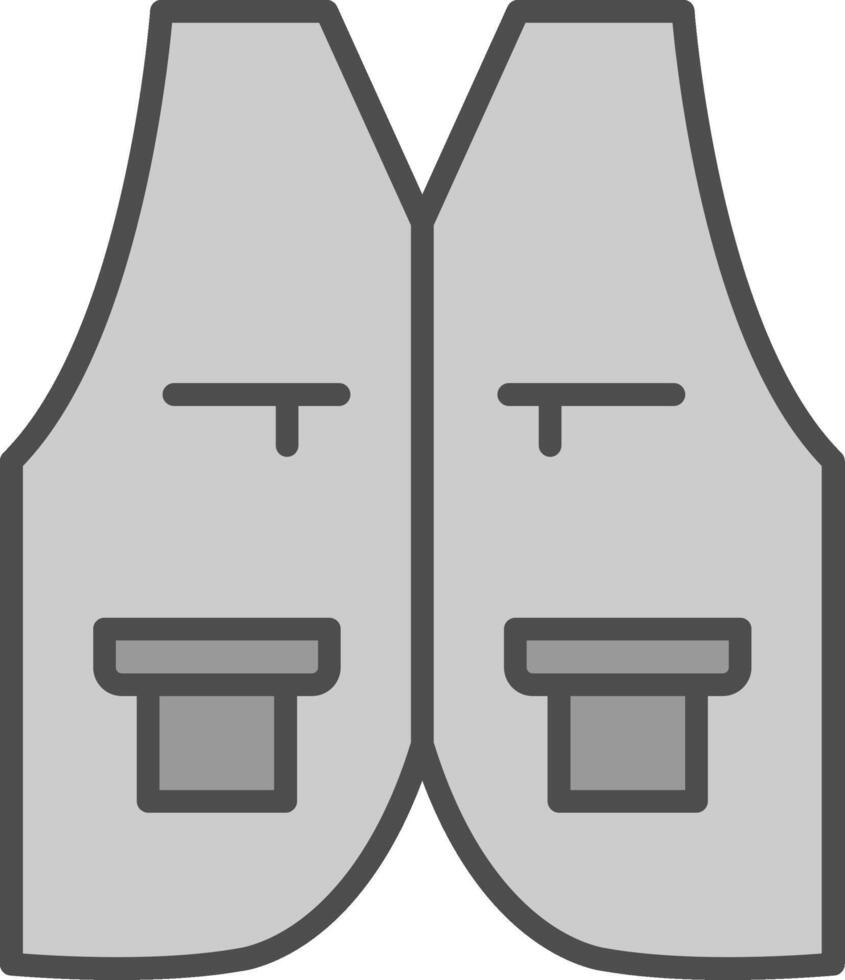 Waistcoat Line Filled Greyscale Icon Design vector