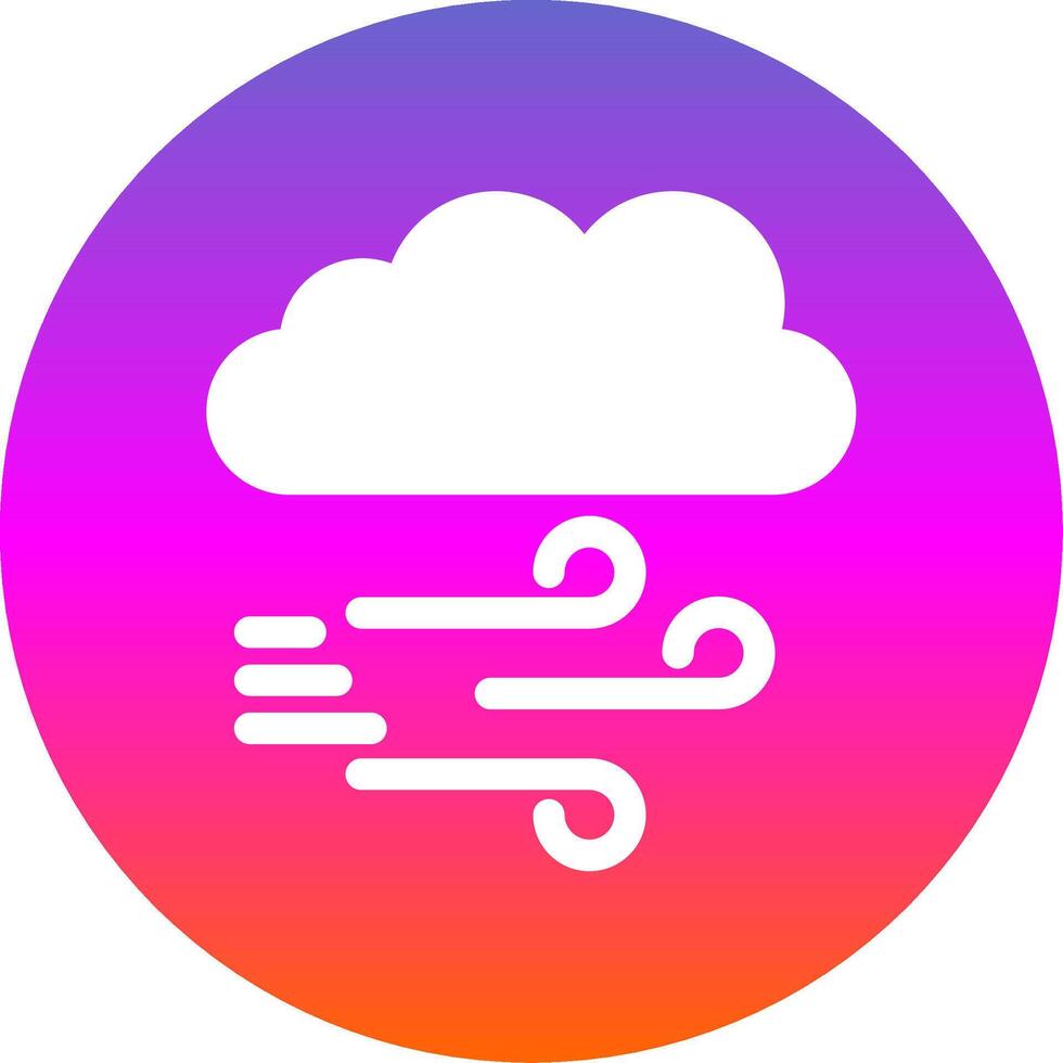 Windy Glyph Gradient Circle Icon Design vector