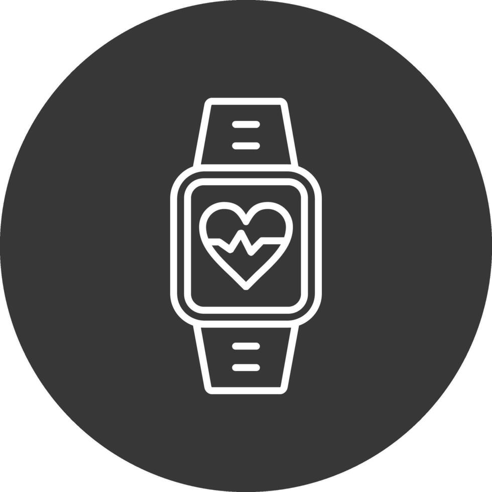Heart Rate Monitor Line Inverted Icon Design vector