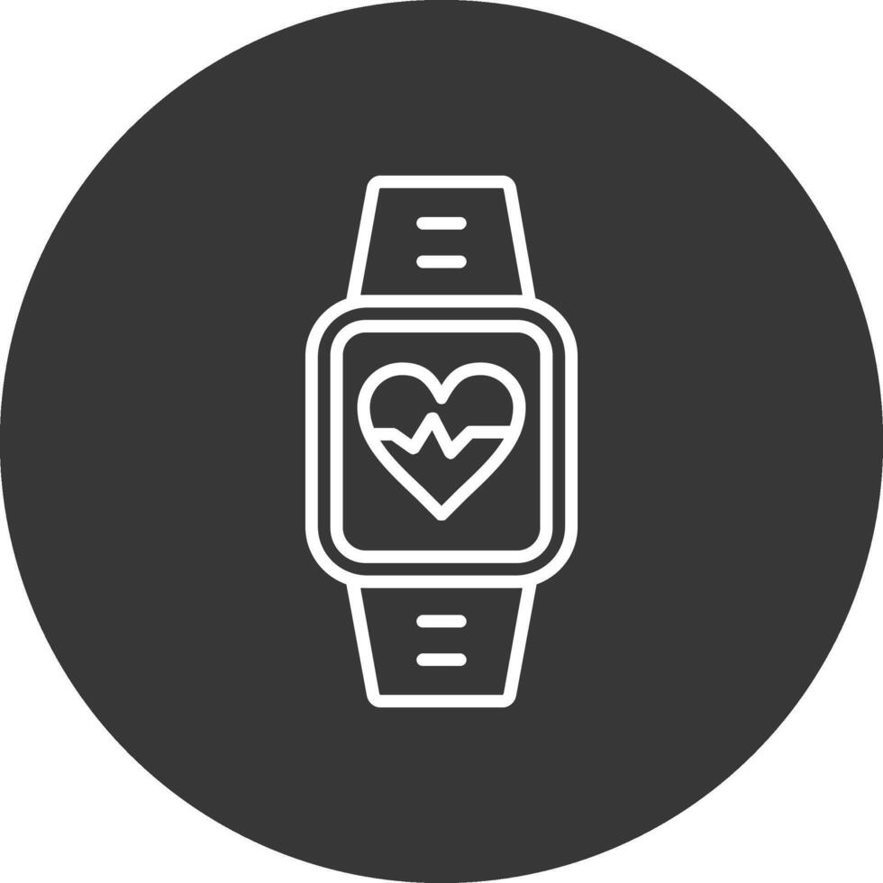 Heart Rate Monitor Line Inverted Icon Design vector