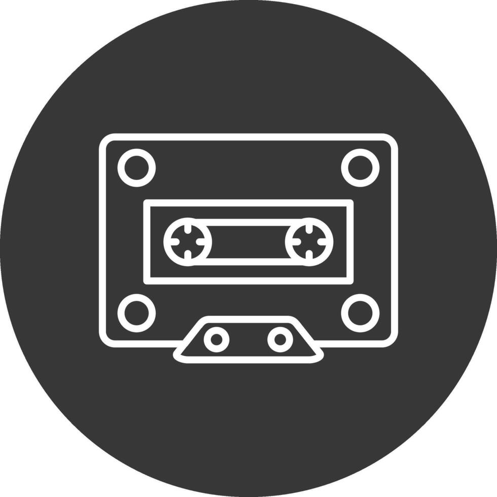 Cassette Line Inverted Icon Design vector