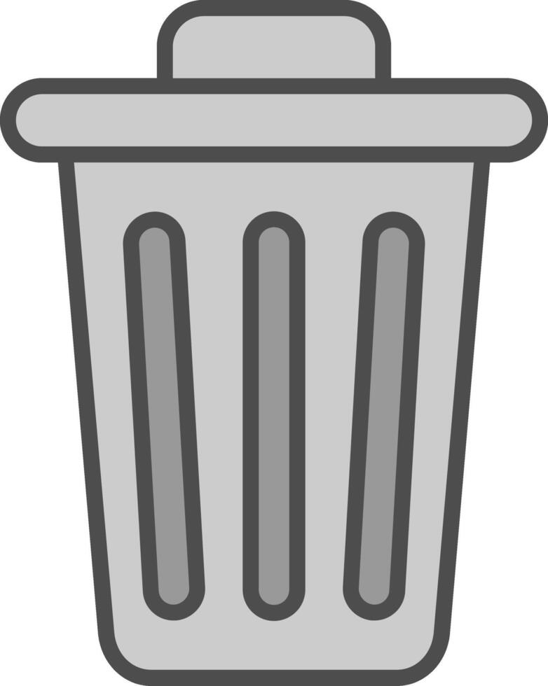 Dustbin Line Filled Greyscale Icon Design vector
