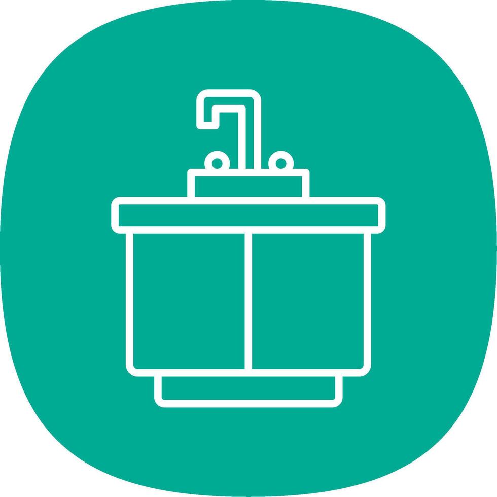 Kitchen Sink Line Curve Icon Design vector