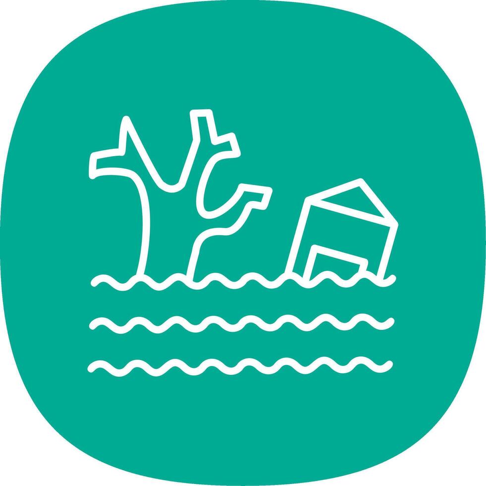 Flood Line Curve Icon Design vector