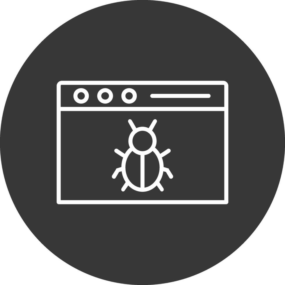 Web Malware Line Inverted Icon Design vector