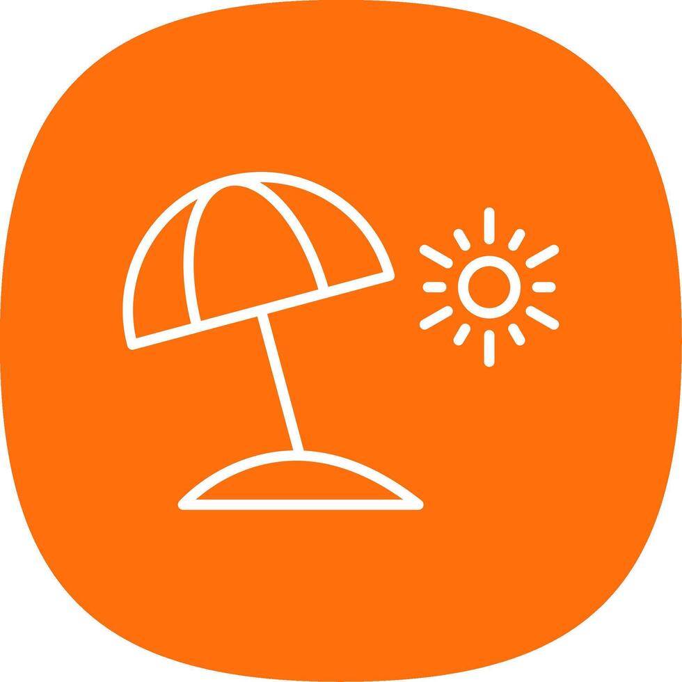 Beach Umbrella Line Curve Icon Design vector