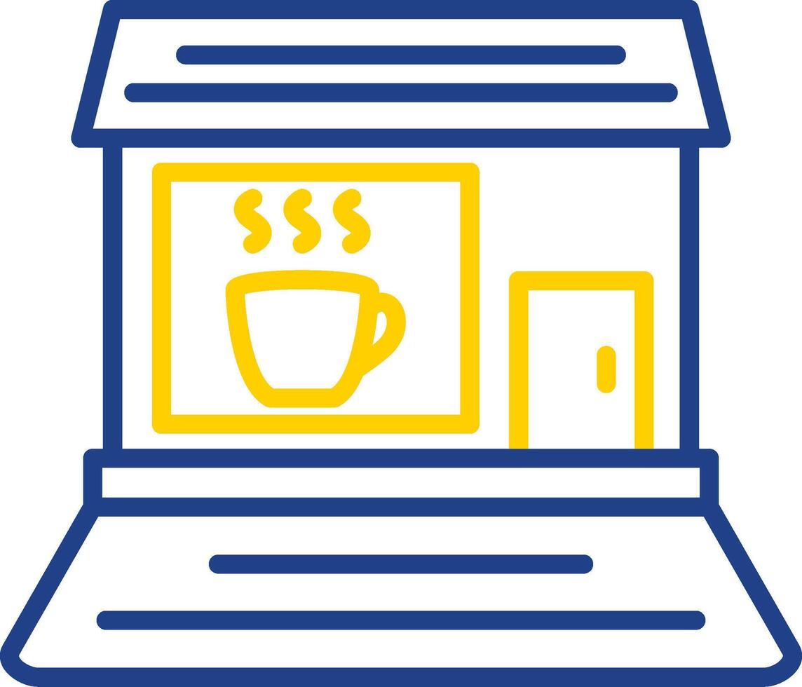 Coffee shop Line Two Colour Icon Design vector