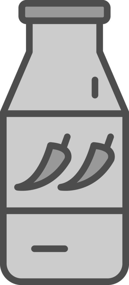 Chilli Sauce Line Filled Greyscale Icon Design vector