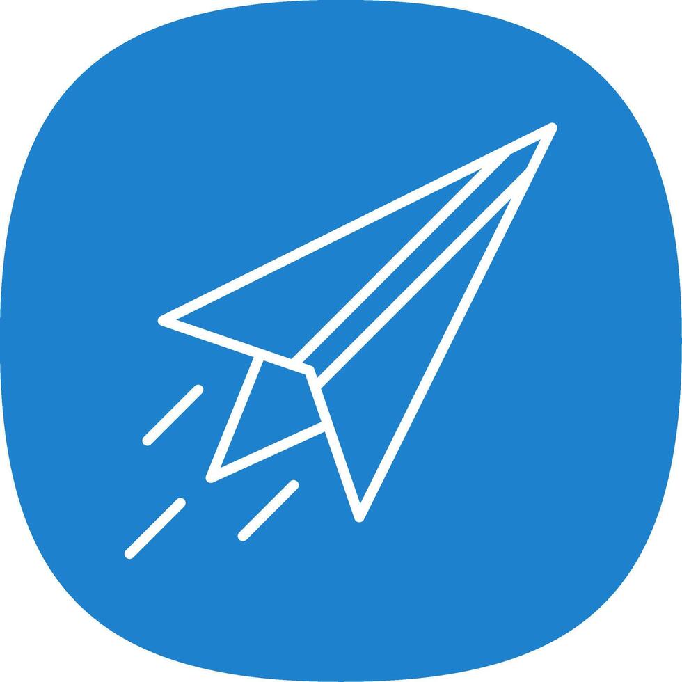 Paper Plane Line Curve Icon Design vector