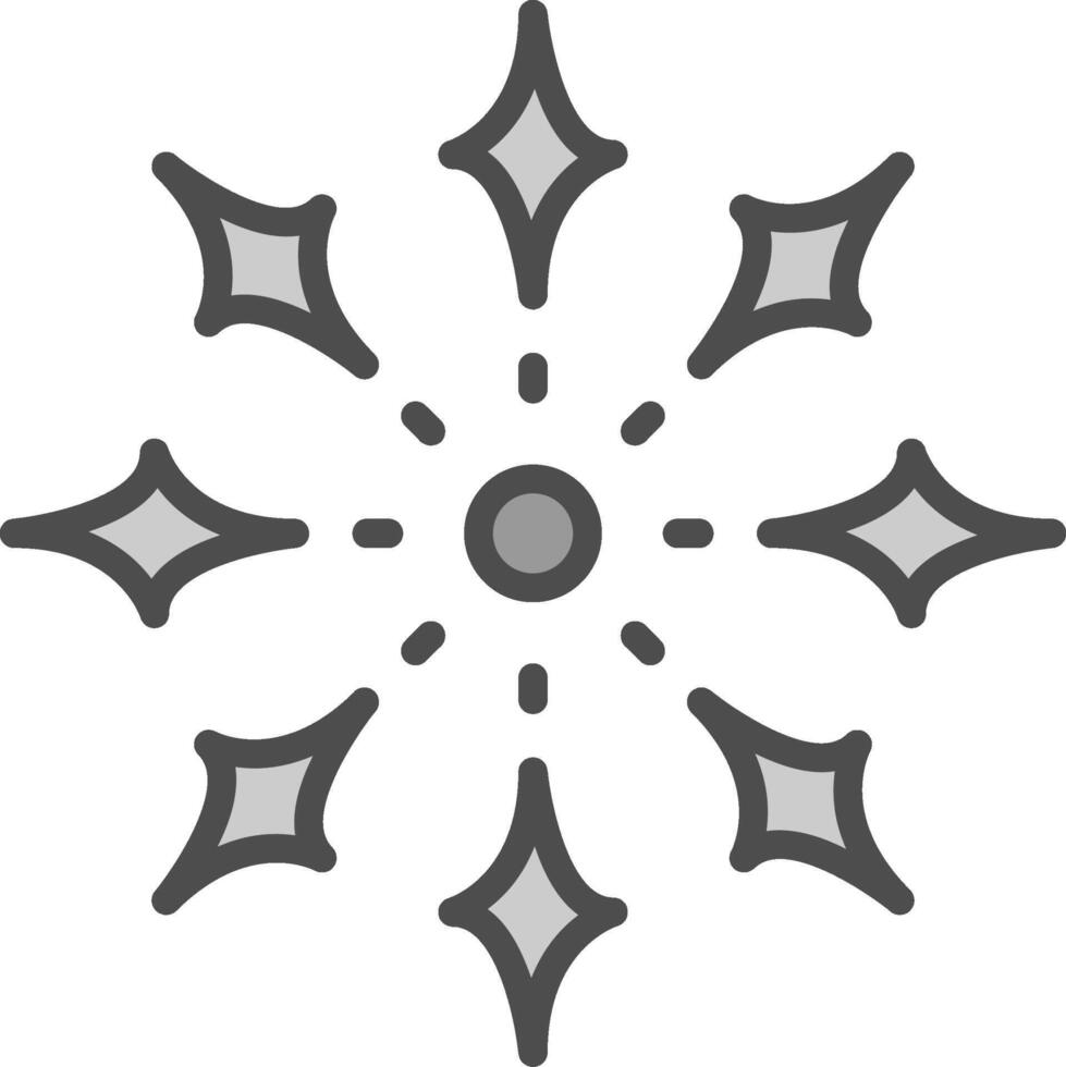 Firework Line Filled Greyscale Icon Design vector