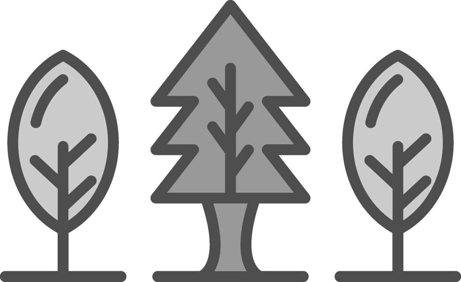 bosque línea lleno escala de grises icono diseño vector
