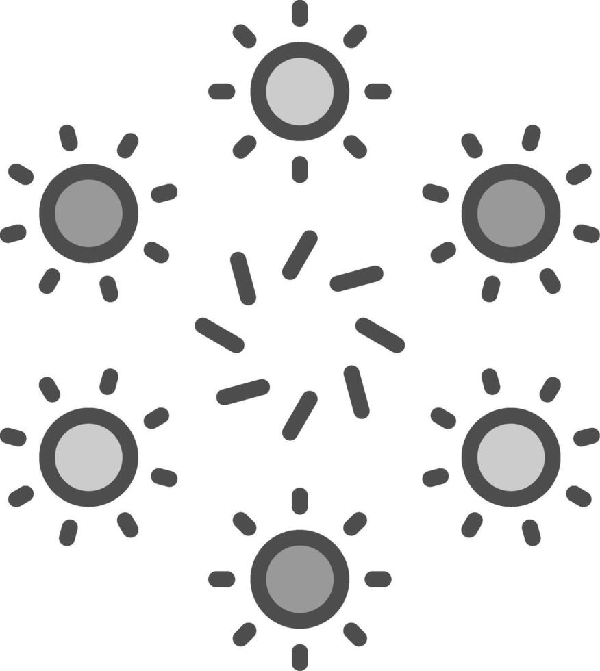 Firework Line Filled Greyscale Icon Design vector
