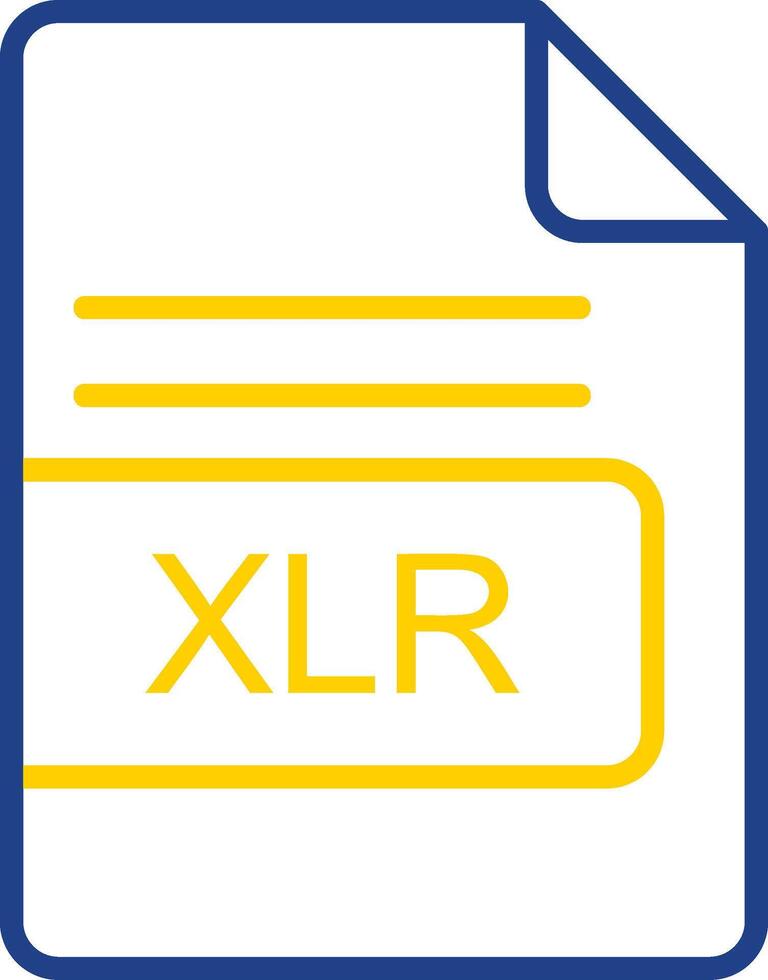 XLR File Format Line Two Colour Icon Design vector