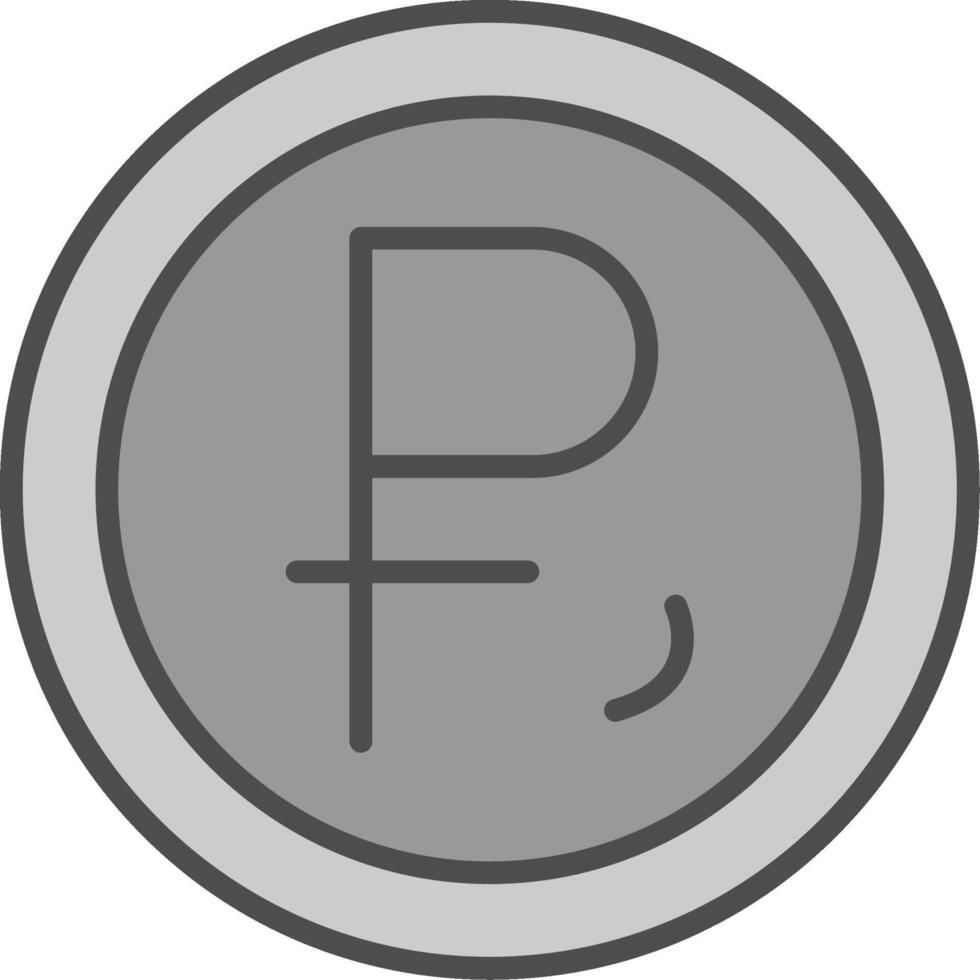 Ruble Line Filled Greyscale Icon Design vector