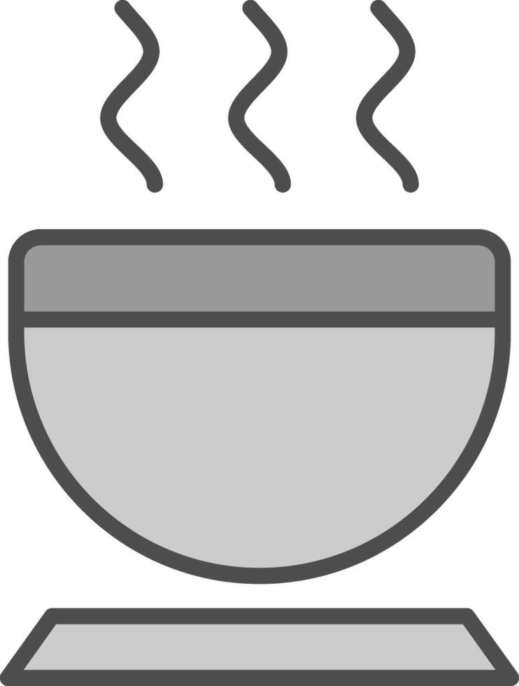 Bowl Line Filled Greyscale Icon Design vector