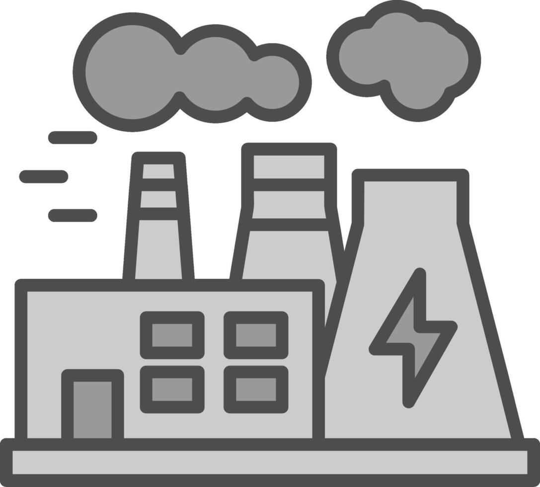 Power Plant Line Filled Greyscale Icon Design vector