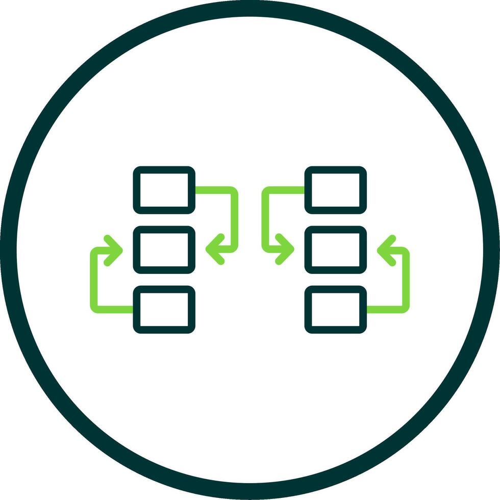 Flow Chart Line Circle Icon Design vector