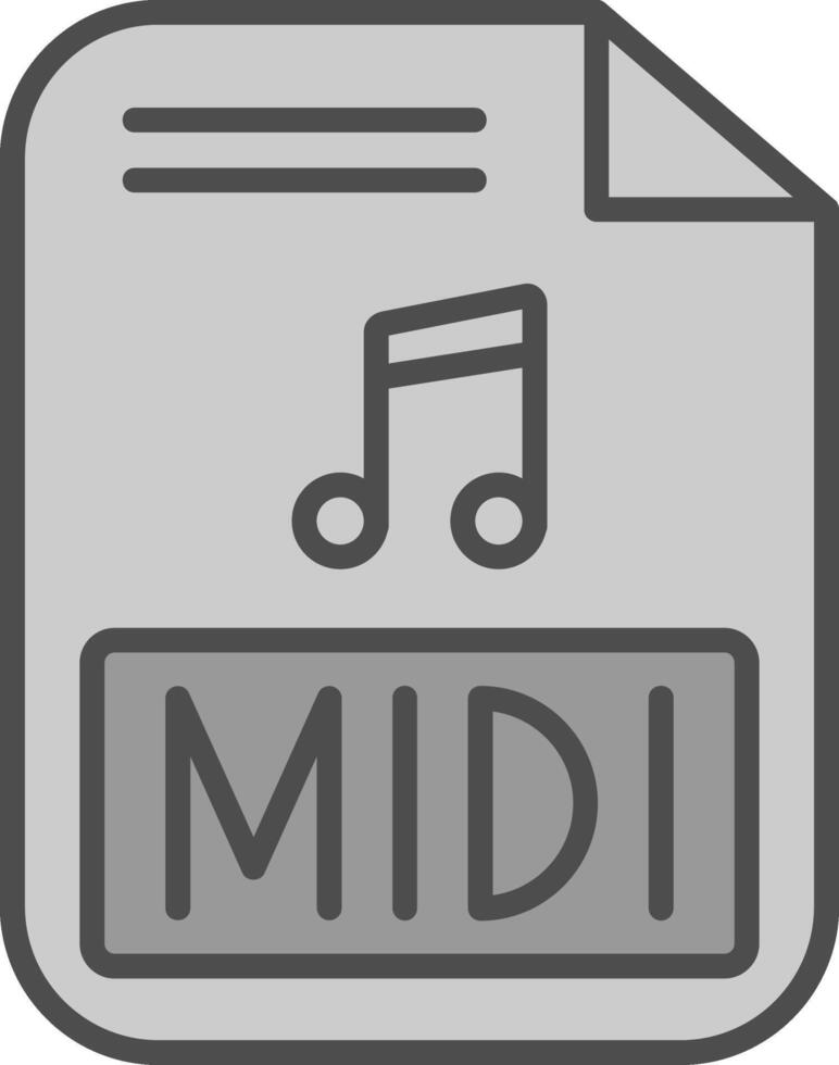 Midi Line Filled Greyscale Icon Design vector