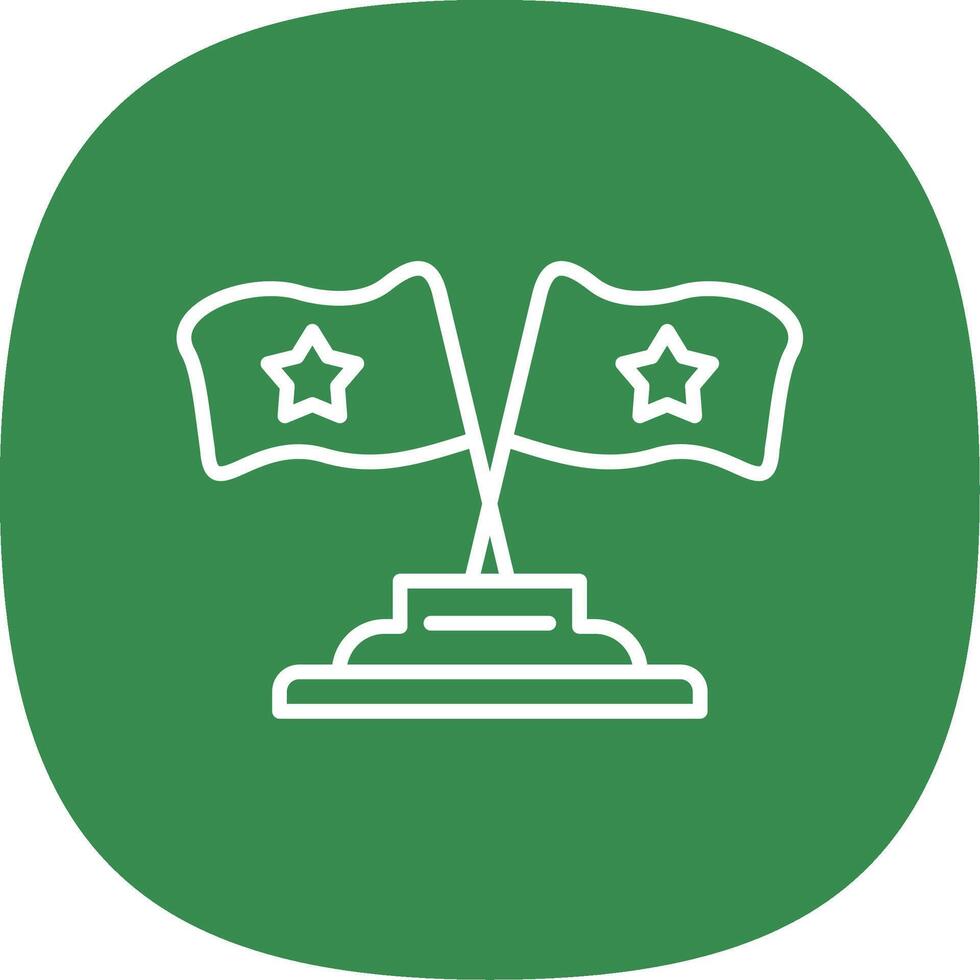 Flags Line Curve Icon Design vector