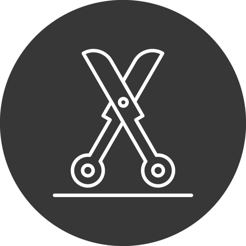 Shears Line Inverted Icon Design vector