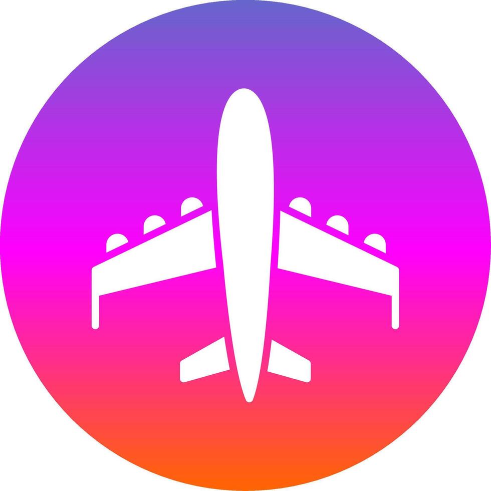 Plane Glyph Gradient Circle Icon Design vector