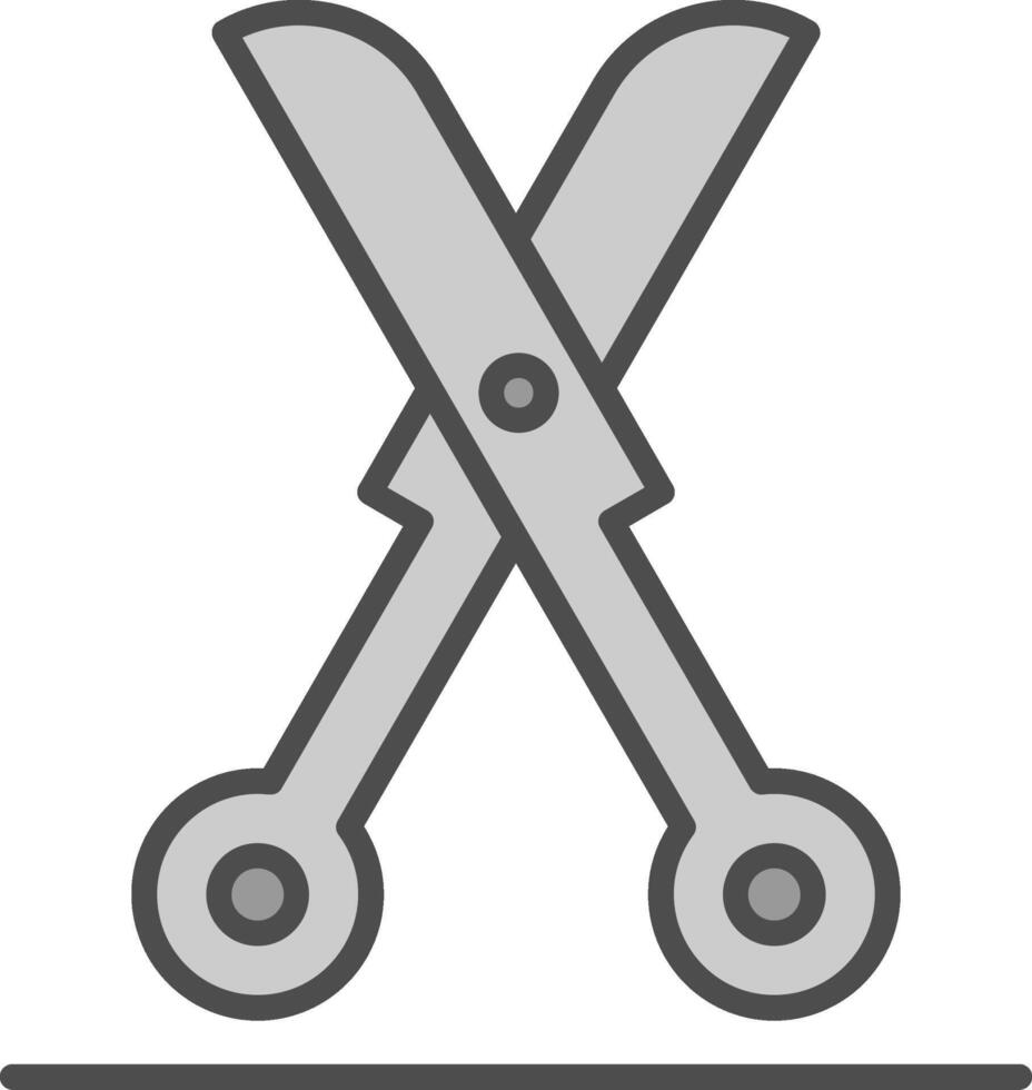 Shears Line Filled Greyscale Icon Design vector