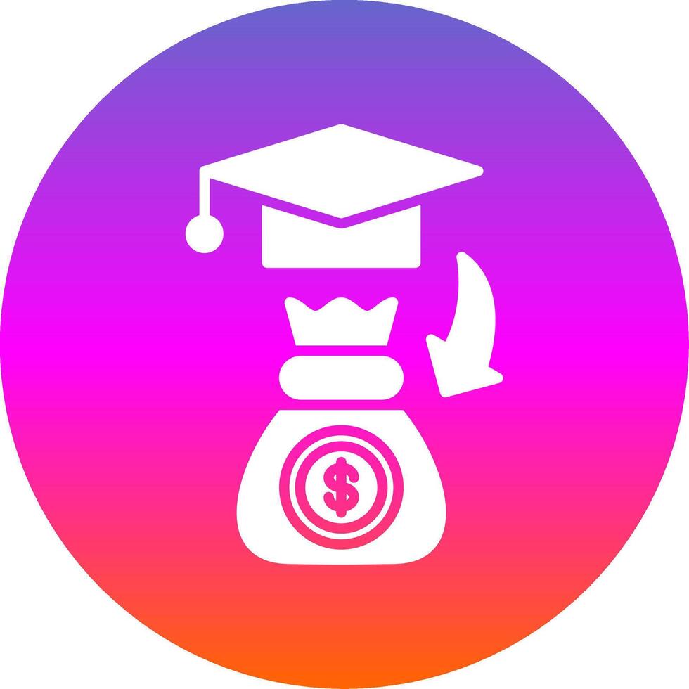 Scholarship Glyph Gradient Circle Icon Design vector