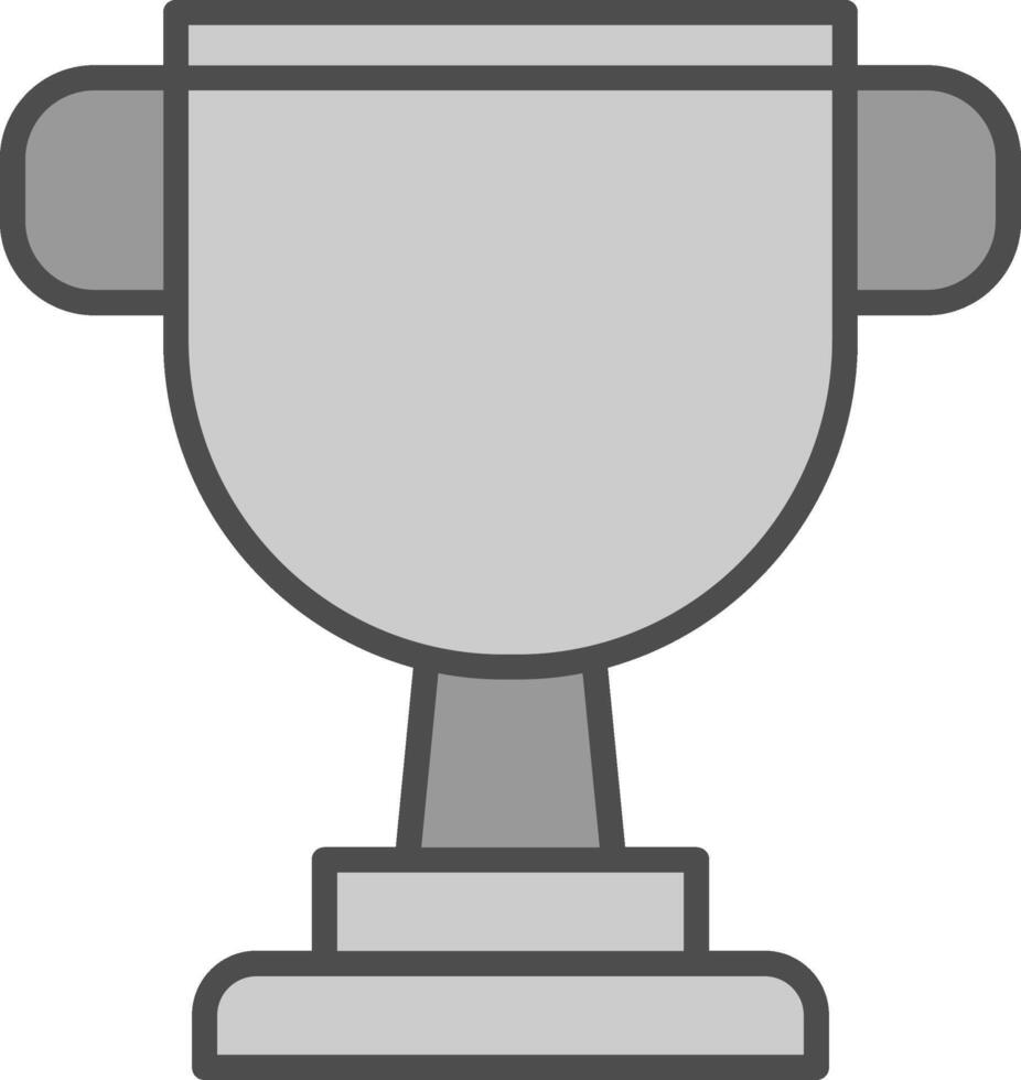 trofeo línea lleno escala de grises icono diseño vector