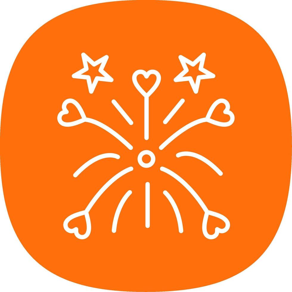 Fireworks Line Curve Icon Design vector