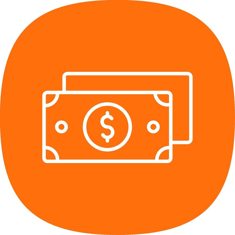 dinero línea curva icono diseño vector