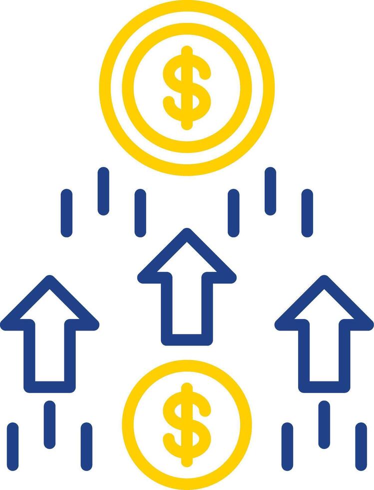 Money Growth Line Two Colour Icon Design vector