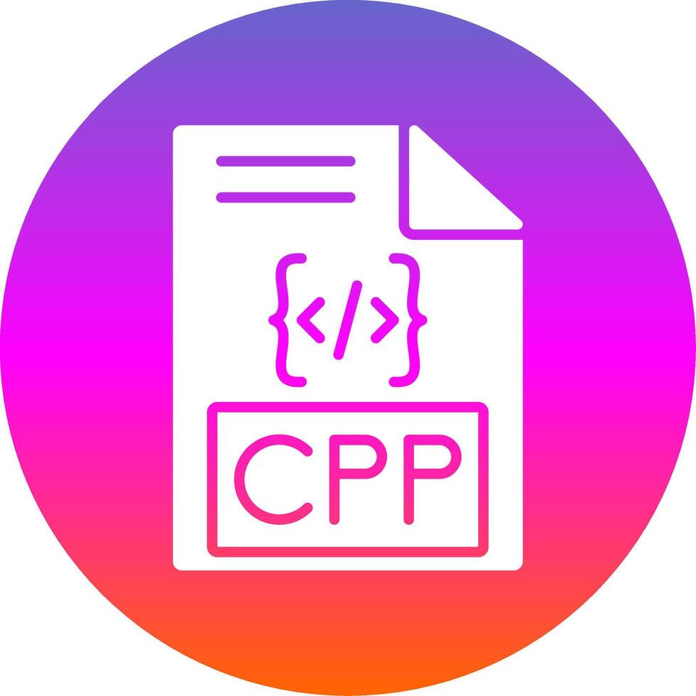 Cpp Glyph Gradient Circle Icon Design vector