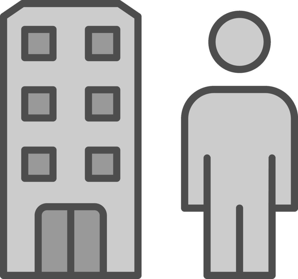 Rasidential Area Line Filled Greyscale Icon Design vector