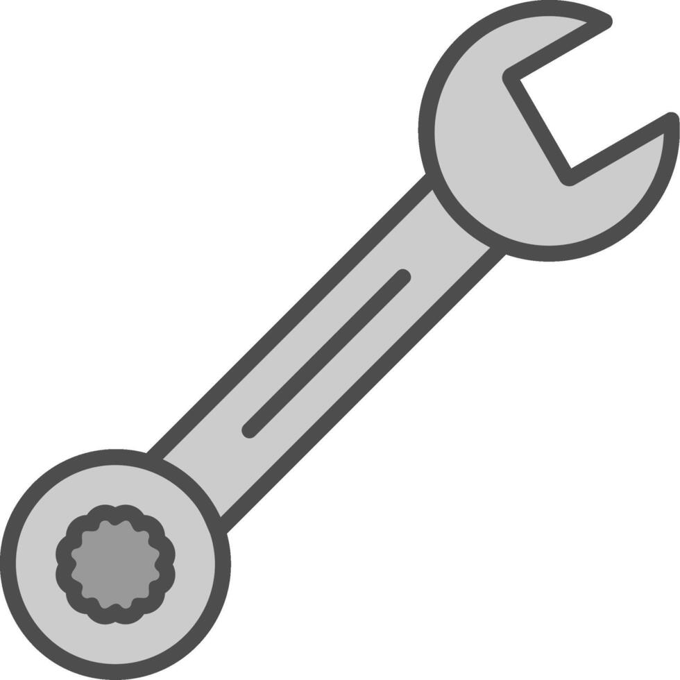 Spanner Line Filled Greyscale Icon Design vector