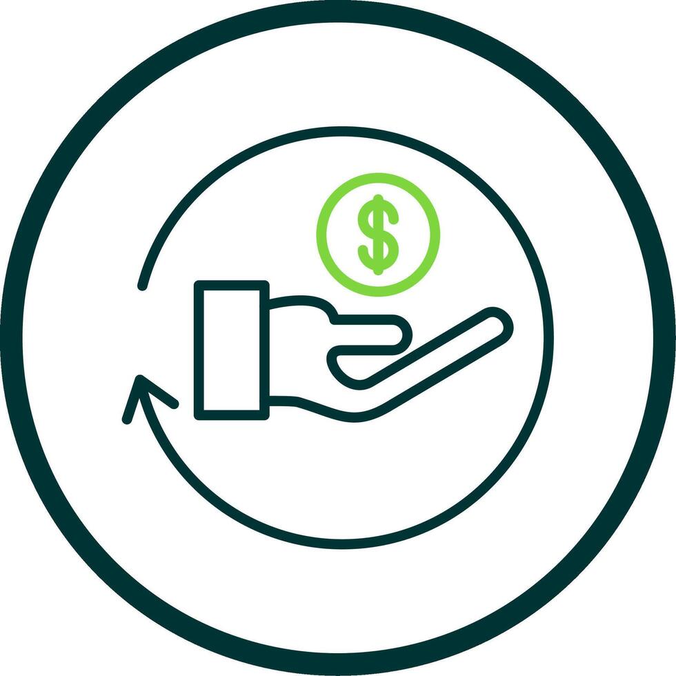 Refund Line Circle Icon Design vector