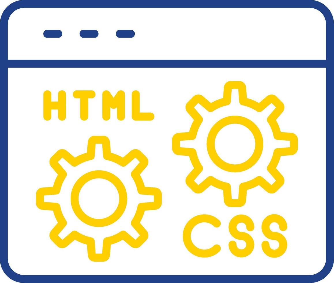 Web Development Line Two Colour Icon Design vector