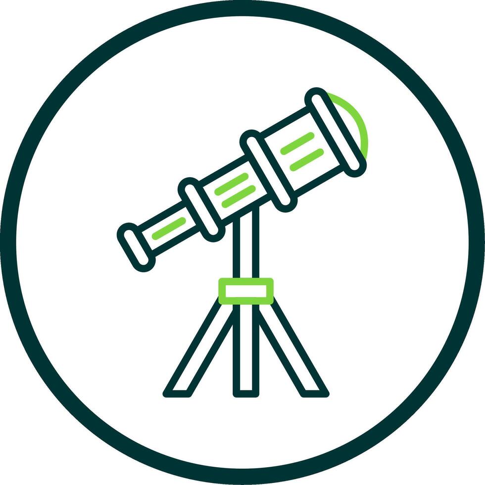 Telescope Line Circle Icon Design vector