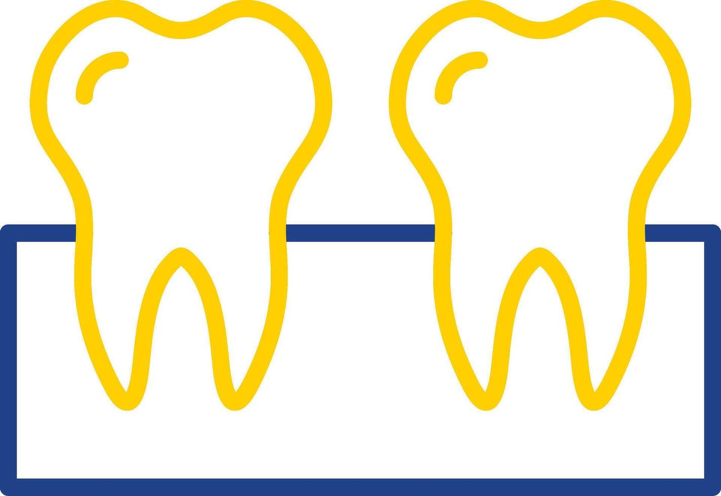 Teeths Line Two Colour Icon Design vector