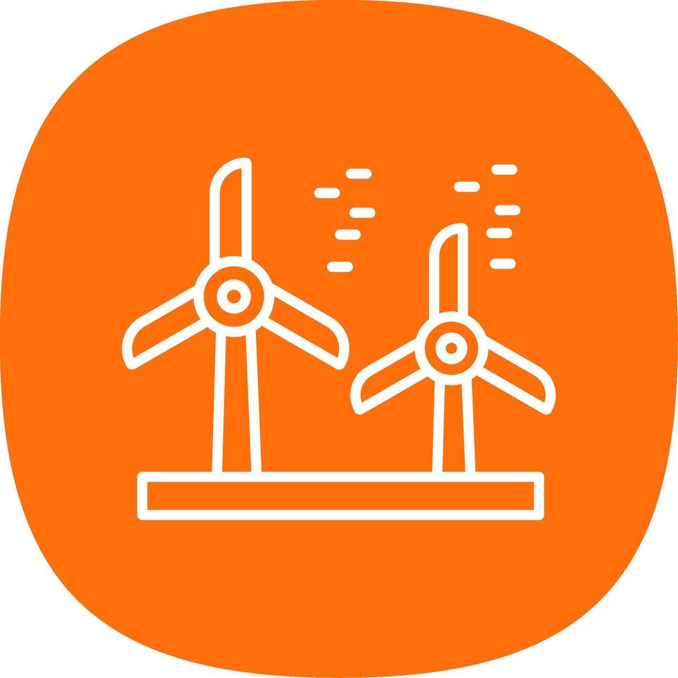 Wind Turbine Line Curve Icon Design vector