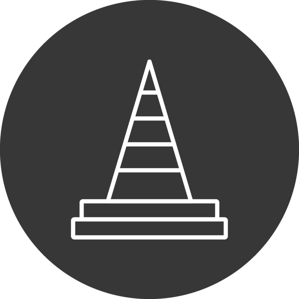 Traffic Cone Line Inverted Icon Design vector