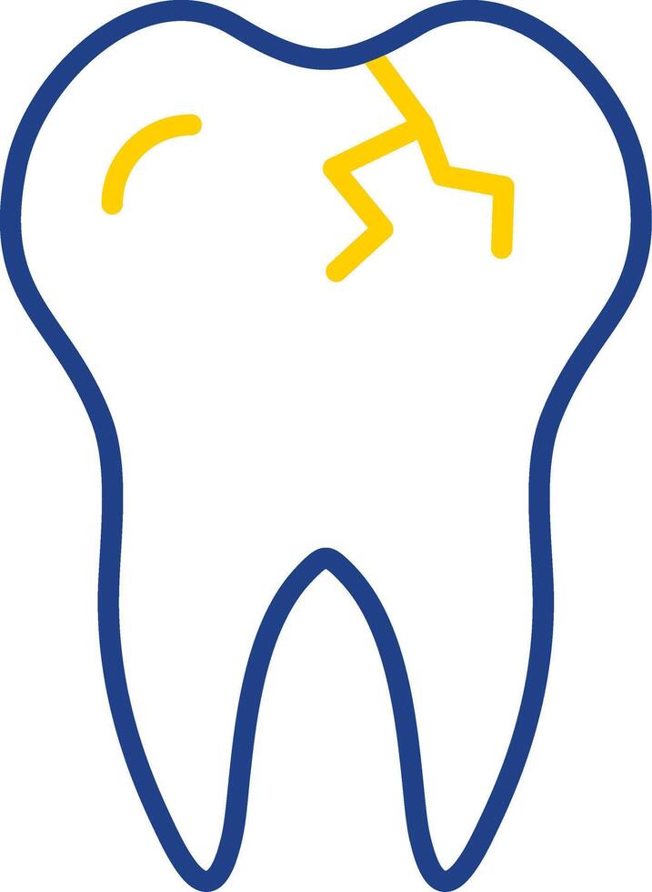 Broken Tooth Line Two Colour Icon Design vector