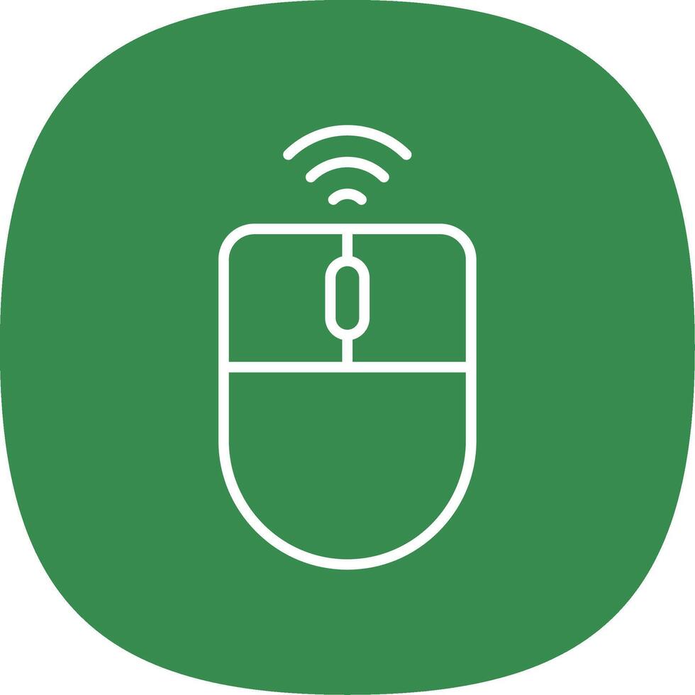 Wireless Mouse Line Curve Icon Design vector