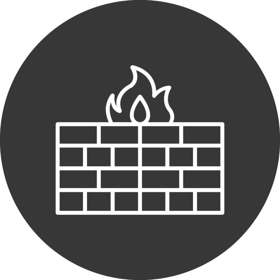 Firewall Line Inverted Icon Design vector