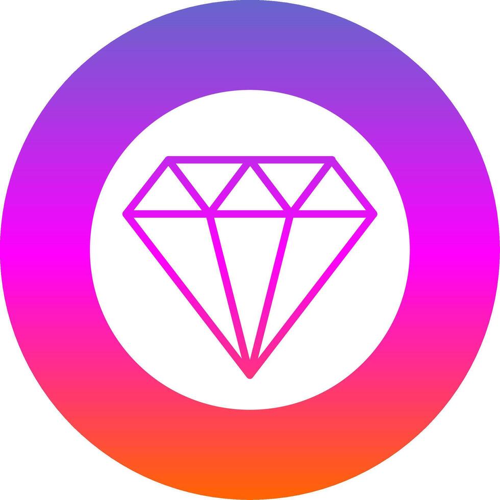 Diamond Glyph Gradient Circle Icon Design vector