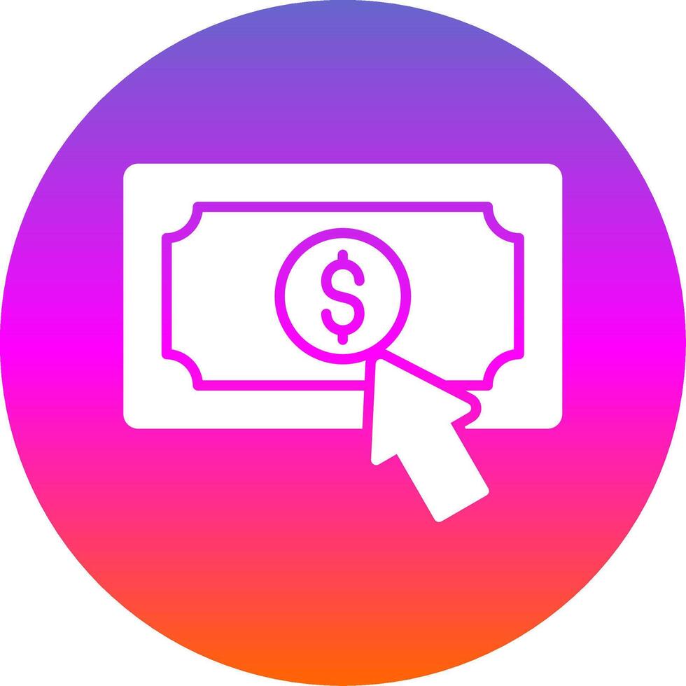 Pay Per Click Glyph Gradient Circle Icon Design vector