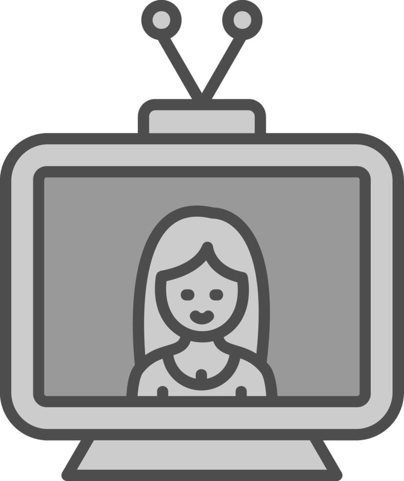 Television Line Filled Greyscale Icon Design vector