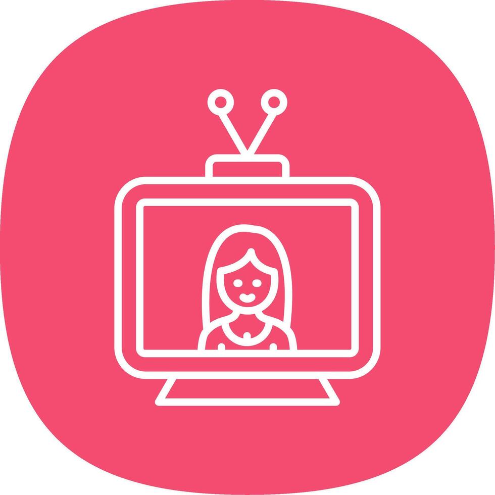 Television Line Curve Icon Design vector