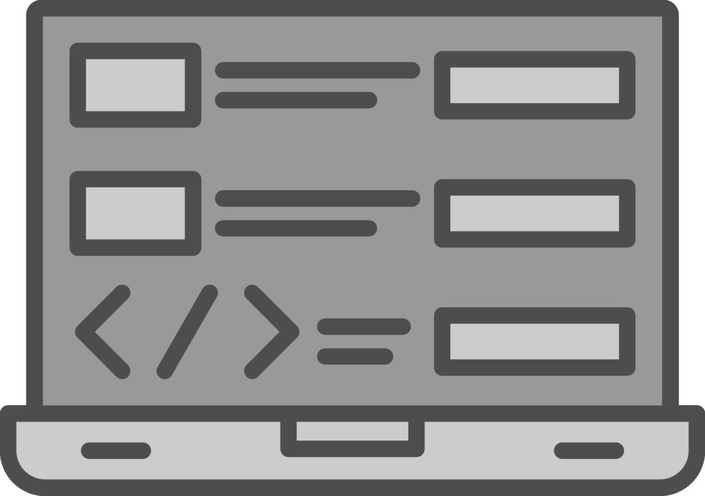 Coding Line Filled Greyscale Icon Design vector