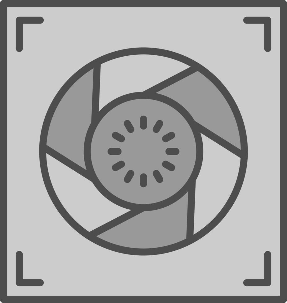 Aperture Line Filled Greyscale Icon Design vector