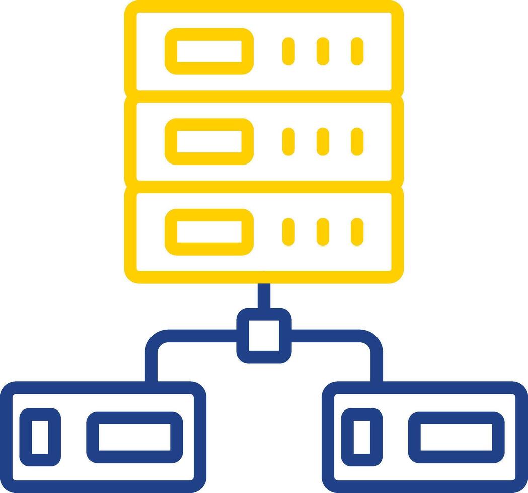 Data Network Line Two Colour Icon Design vector